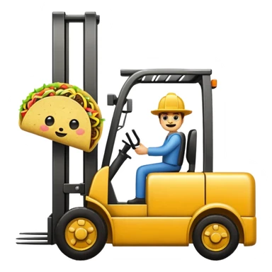 forklift with taco sticker