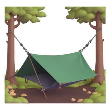 bushcraft hammock with tarp in forest sticker