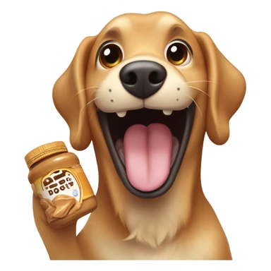dog eating peanut butter sticker