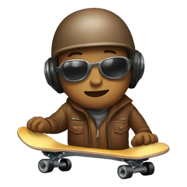 Small brown cockpit on a skateboard sticker