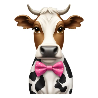 Cow wearing bow tie sticker