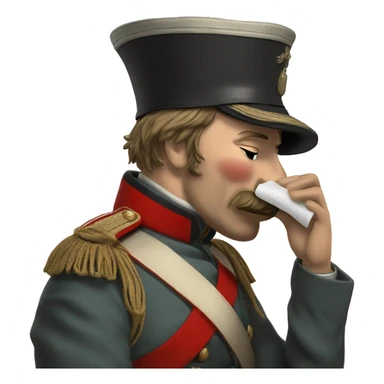 British soldier in the Crimean War blows his nose sticker