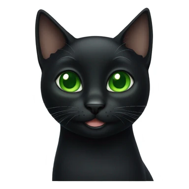 Black cat with green eyes waving sticker