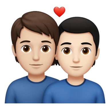 2 Guys being in love one brown hair and other black, white skin sticker