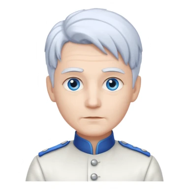 Servant Boq from Wicked with blue eyes, white hair, white outfit sticker