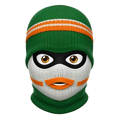 Irish flag coloured balaclava  sticker