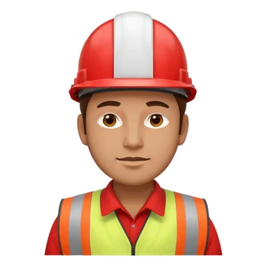 Arquitecto con casco blanco pero con chaleco de color rojo, la persona que sea un poco morena sticker