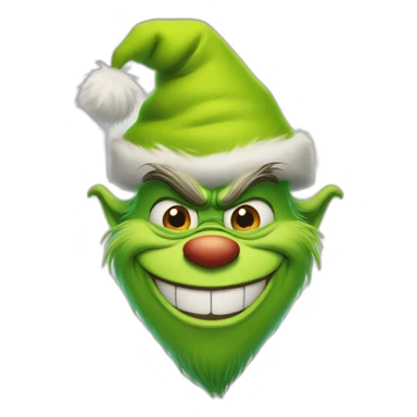 Grinch con outfit de navidad sonriendo sticker