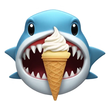 Shark eating ice cream  sticker