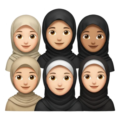 1 man not veiled with short hair and 4 veiled women sticker