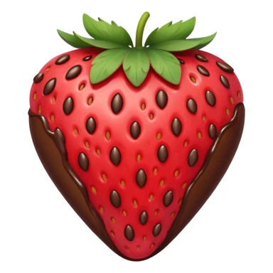 strawberry halfway covered in chocolate sticker