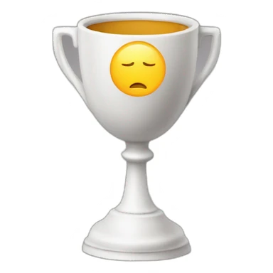 empty Christian cup for the winner with a cross sticker