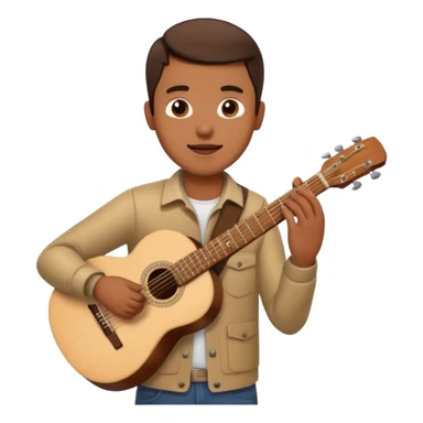 man holding guitar sticker