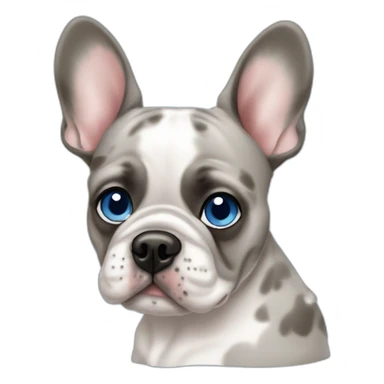 merle frenchie with one blue eye sticker