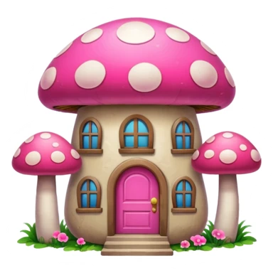 pink mushroom apartment sticker