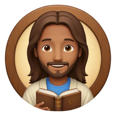 Jesus with bible circle avatar high quality emoji sticker