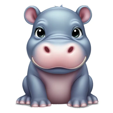 baby hippo blowing a kiss sticker