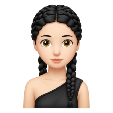 Girl with black braid  on one shoulder  sticker