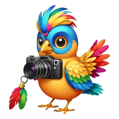 bird with a camera sticker