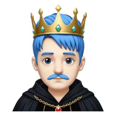 blue haired old goth king sticker