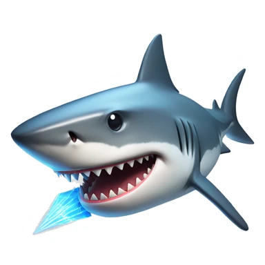 Shark with lasers mounted on his head sticker