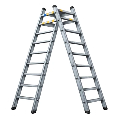 Broken ladder with tape fix sticker