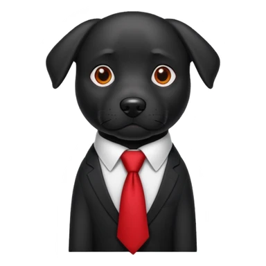 black dog with red tie,white shirt sticker