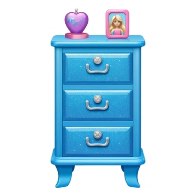 barbie nighstand blue with glitter sticker