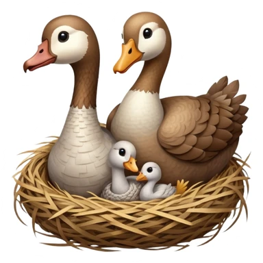 Goose with a dodo in a nest sticker