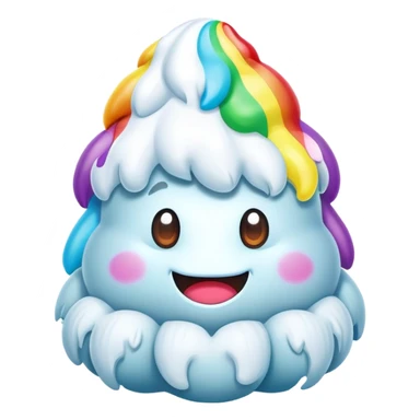 rainbow inflatable bouncy yeti poop head sticker