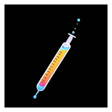medical syringe with a droplet at the tip, representing an IVF trigger shot, clear and friendly emoji style sticker