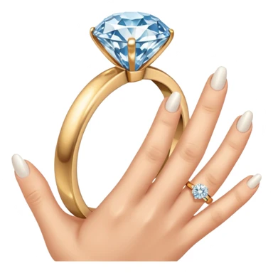 a hand holding a diamond engagement ring  sticker