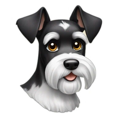Black and white Miniature schnauzer  sticker