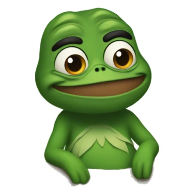 a Pepe sits under a tree  sticker