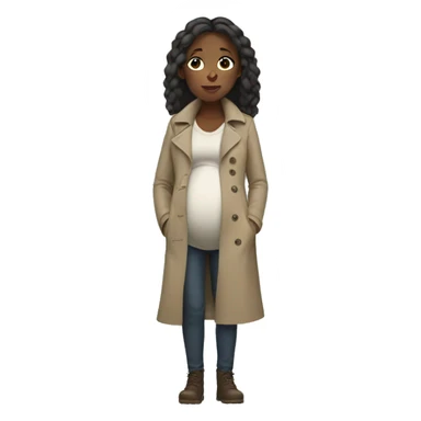 pregnant girl in trench sticker