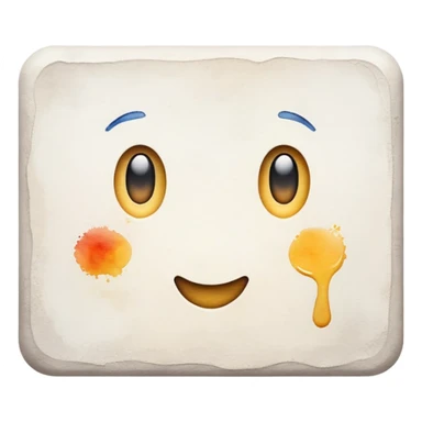 Watercolor white canvas sticker