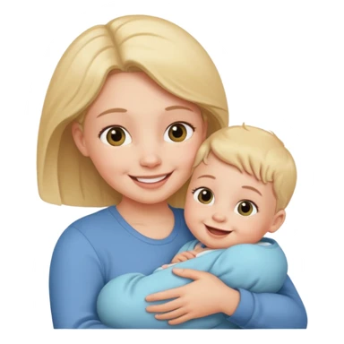 Draw an baby being hold by mother sticker