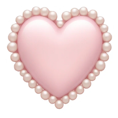 Pale pink heart with pale pink pearls around it  sticker