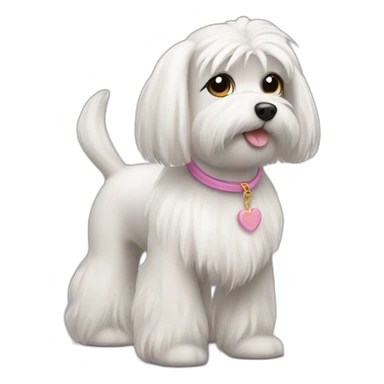 Maltese dog with pony-tail sticker
