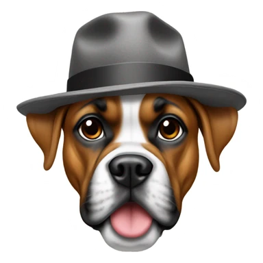 Boxer dog with hat sticker