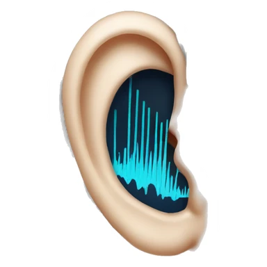 Close up of an ear with soundwave sticker