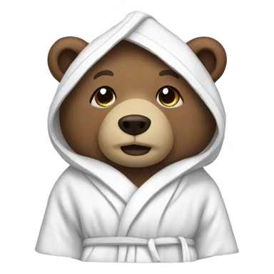 bear in a bathrobe sticker