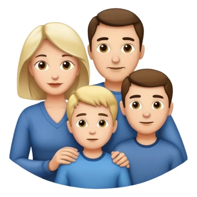 Mom and dad and two sons  sticker