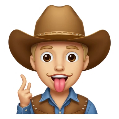 cowboy face sticking tongue out😛 sticker