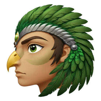 close up of just the eye at the side profile of the face of a green hawk that is looking away from the camera sticker