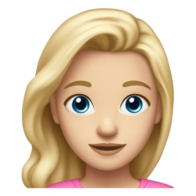 I 21 year old girl with warm blonde hair and blue eyes in a pink shirt  sticker