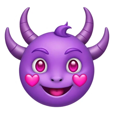Horned purple smiling face with heart eyes sticker
