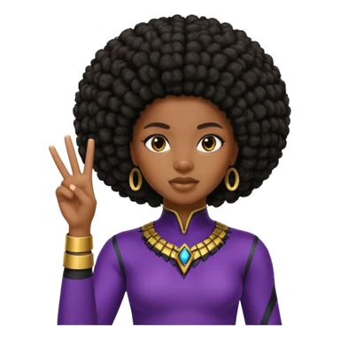 Black girl with Afro doing the wakanda forever gesture sticker