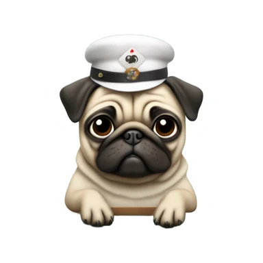 Pug gambling sticker