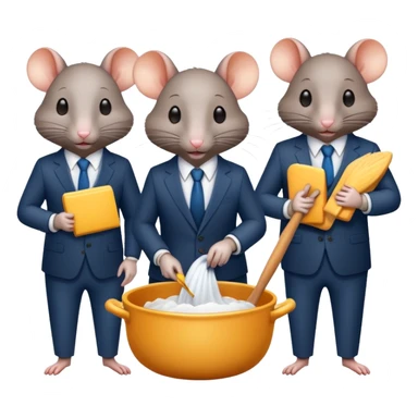 Rats run a rat shelter, bookkeeping, cleaning, cooking, writing, treating. sticker